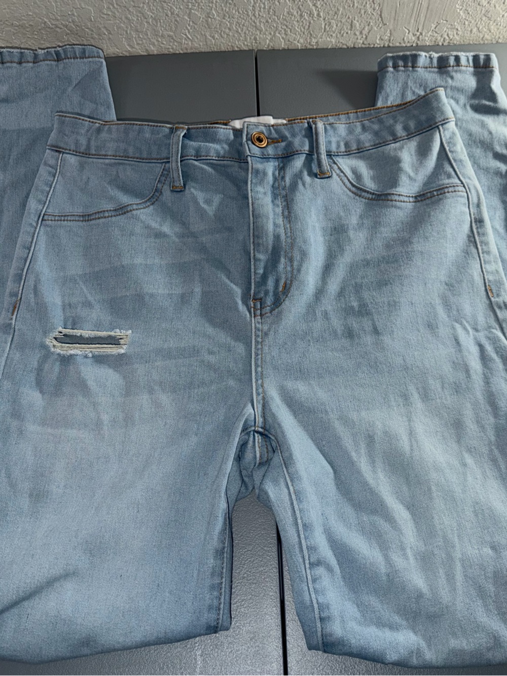 Fashion Nova Light Wash Skinny Jeans with Subtle Distress